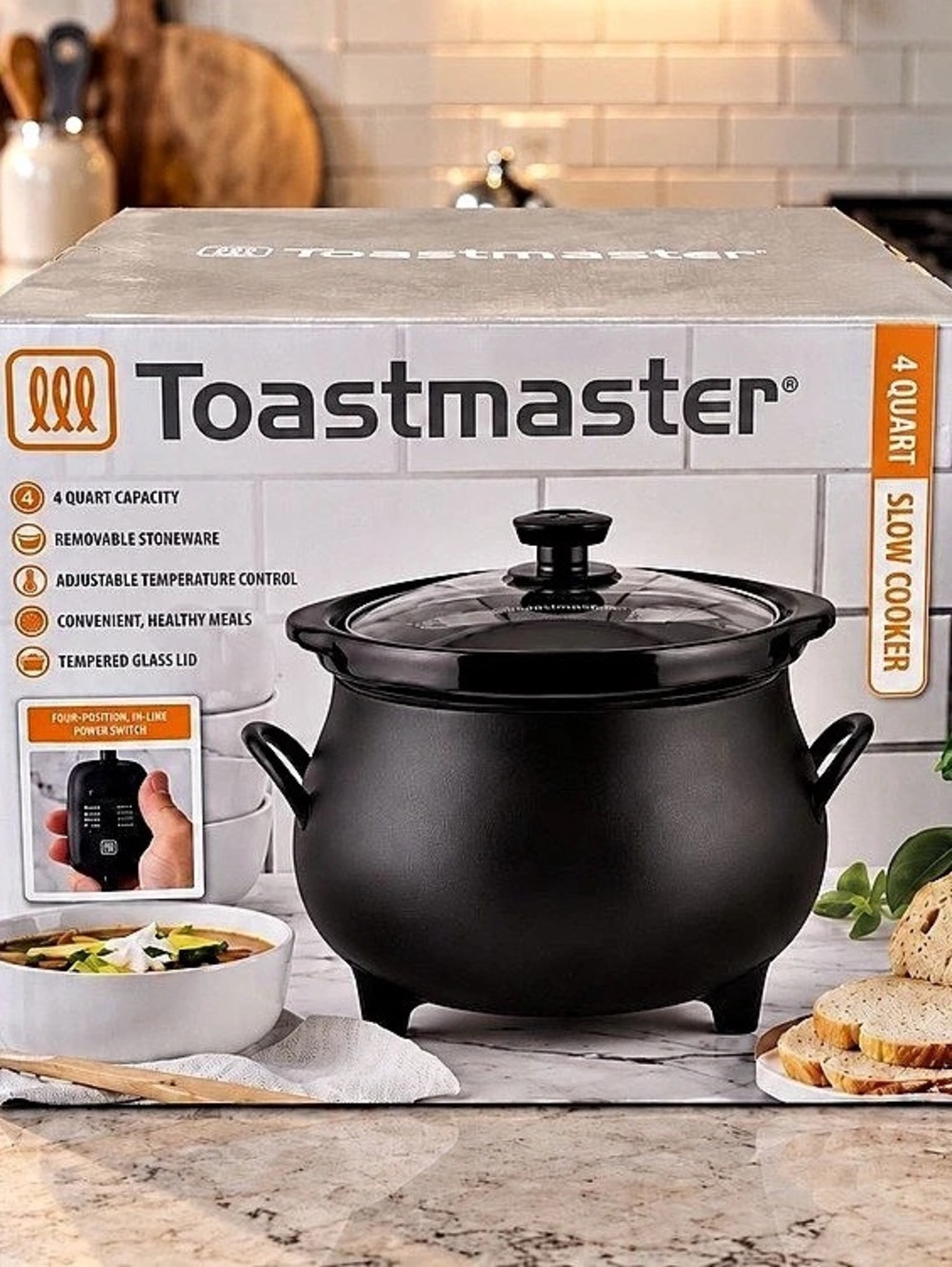 Toastmaster 4QT Black Cauldron Slow Cooker Halloween NEW